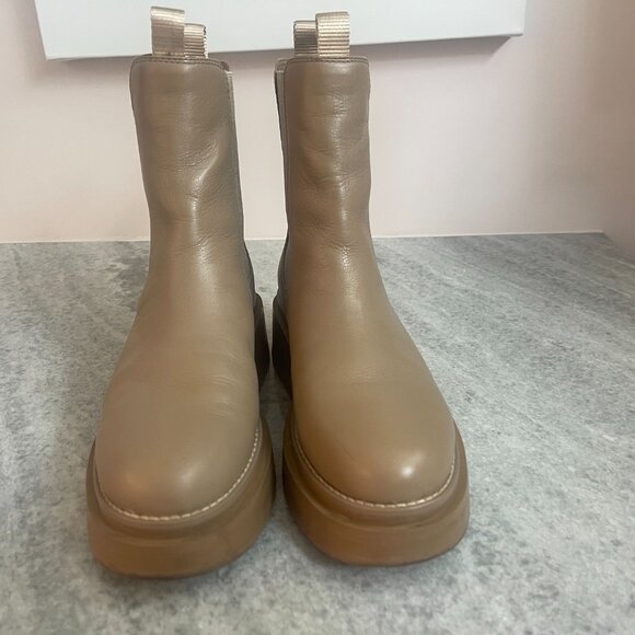 Sam Edelman Cedarwood Tan Kolton Leather Platform Chelsea Boot - Picture 4 of 4